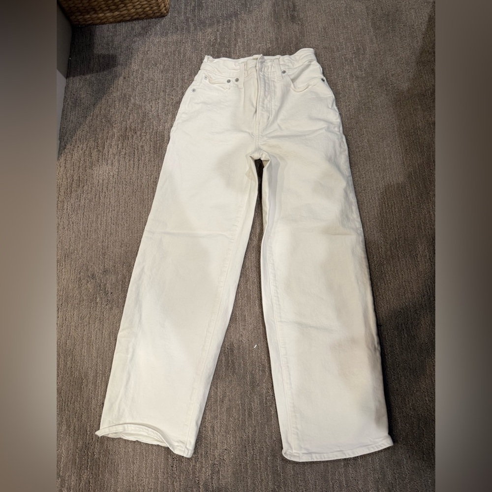 Madewell Cream Wide Leg Jeans
